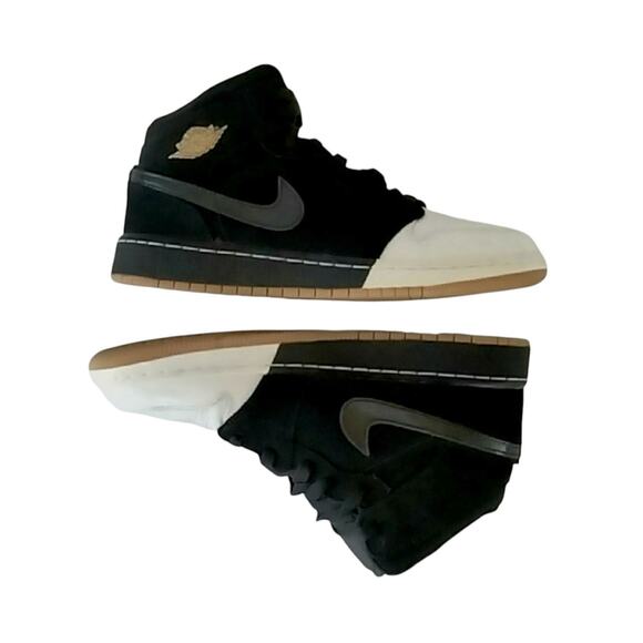 Jordan 1 Retro Mid GS  Air Jordan 1 Retro Mid GS \'Gold & Gum Basketball Shoes